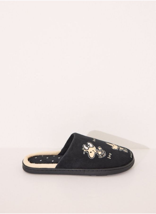 Snoppy black slippers