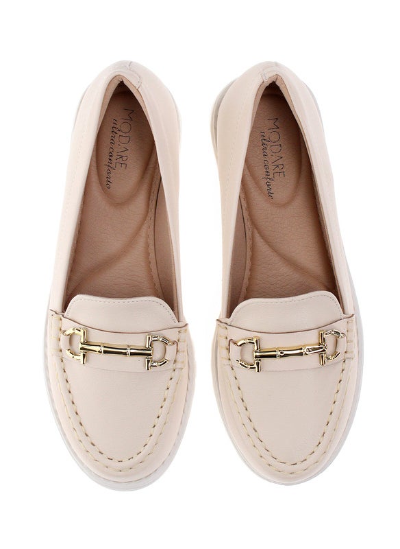 Modare Ladies Closed/Flat Shoes Beige | Made In Brazil