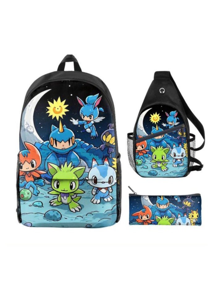 Universal cartoon new three-piece schoolbag - 728