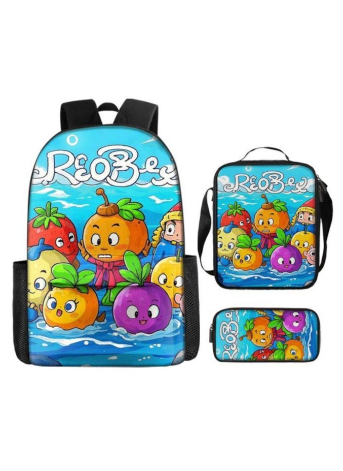 Three-piece set of cartoon characters (schoolbag, for students) - 430