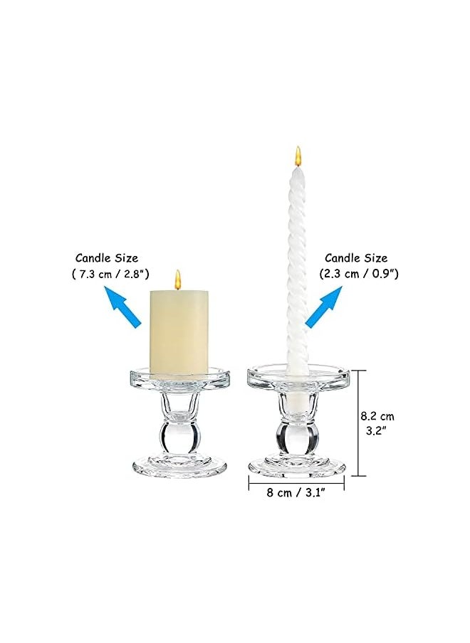 Glass Candle Holder for Pillar Candle Holder/Taper Candlestick Holders, Decorative Candle Sticks Set of 3, for Formal Events, Wedding, Church, Holiday DéCor, Table Centerpiece Decoration