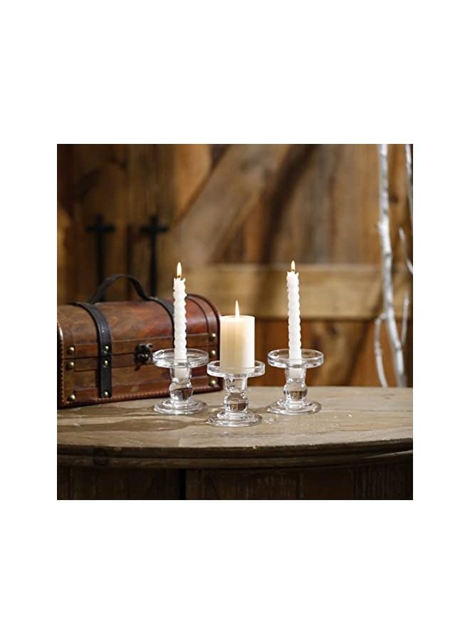 Glass Candle Holder for Pillar Candle Holder/Taper Candlestick Holders, Decorative Candle Sticks Set of 3, for Formal Events, Wedding, Church, Holiday DéCor, Table Centerpiece Decoration