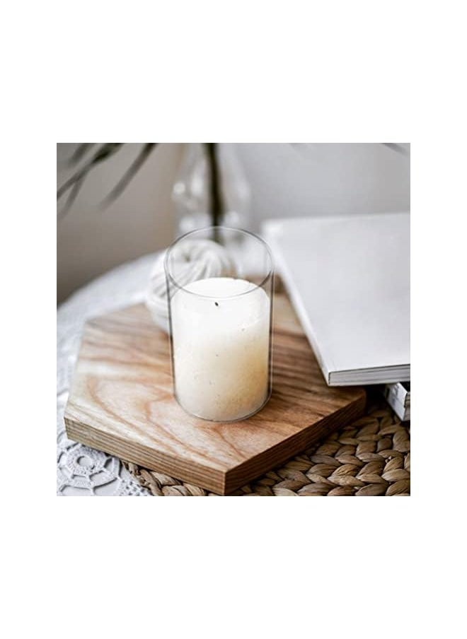 4pcs Hurricanes Candle Holder Sleeve Clear Glass Cylinder Open Both Ends Chimney Tube Open Ended LED Candle Shade Wedding Table Centerpiece Decor 7* 10cm