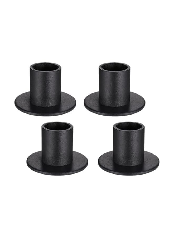 Candle Holders, 4Pcs Retro Black Iron Candle Holders, Taper Candlestick, Holders Decorative, Candle Sticks Set, Vintage Round Candle Holder for Party Wedding Valentine's Day Decoration