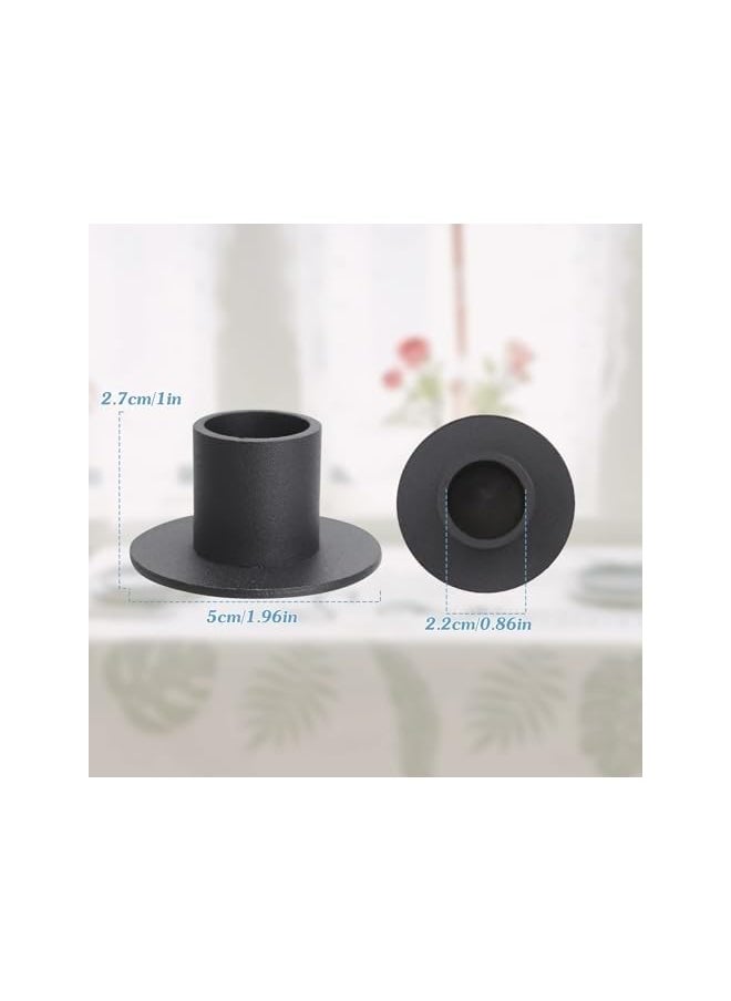Candle Holders, 4Pcs Retro Black Iron Candle Holders, Taper Candlestick, Holders Decorative, Candle Sticks Set, Vintage Round Candle Holder for Party Wedding Valentine's Day Decoration