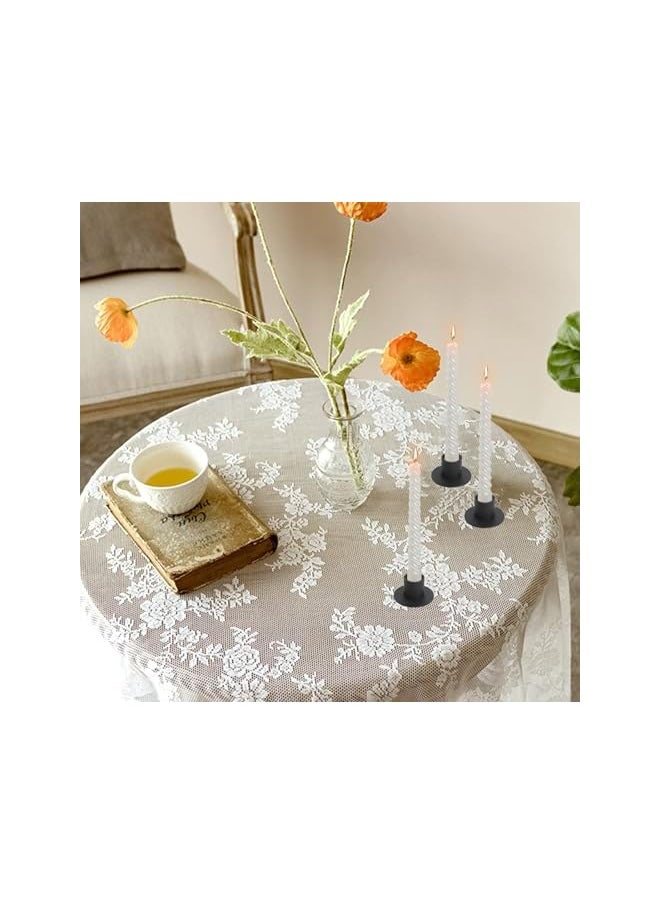 Candle Holders, 4Pcs Retro Black Iron Candle Holders, Taper Candlestick, Holders Decorative, Candle Sticks Set, Vintage Round Candle Holder for Party Wedding Valentine's Day Decoration