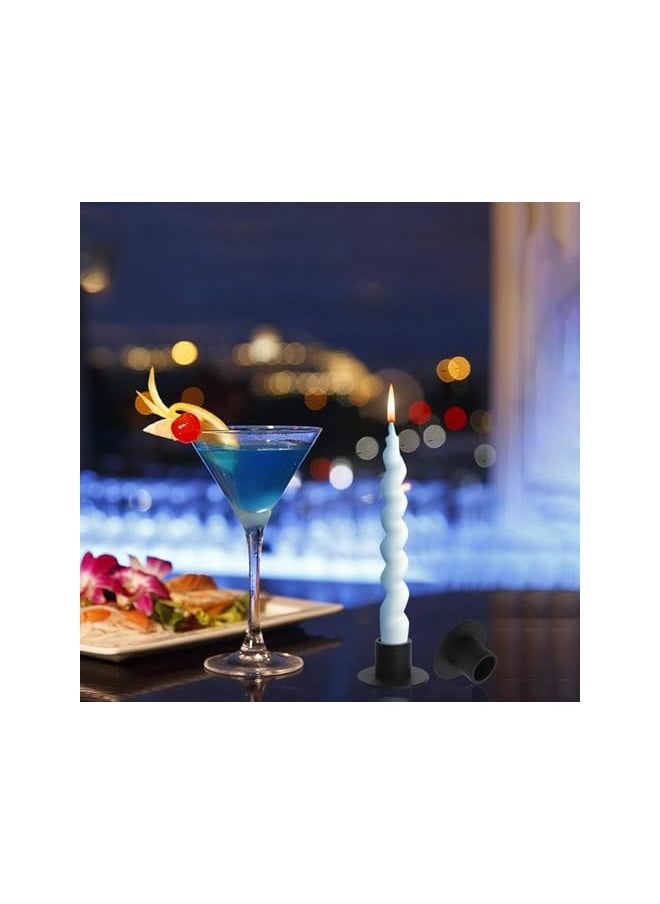 Candle Holders, 4Pcs Retro Black Iron Candle Holders, Taper Candlestick, Holders Decorative, Candle Sticks Set, Vintage Round Candle Holder for Party Wedding Valentine's Day Decoration