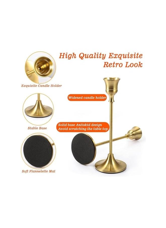 Candlestick Holders, 3 Pcs Decorative Gold Candlestick Holder for Easy Installation, Gold Candle Holders, Candle Holder for Home Decor, Wedding, Dinning, Party, Anniversary