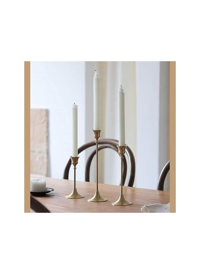Candlestick Holders, 3 Pcs Decorative Gold Candlestick Holder for Easy Installation, Gold Candle Holders, Candle Holder for Home Decor, Wedding, Dinning, Party, Anniversary