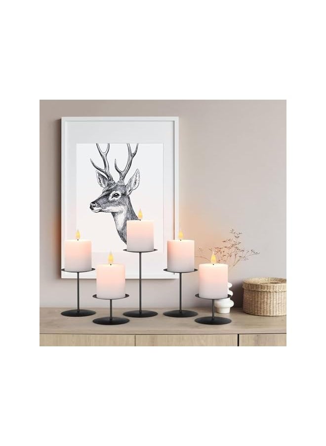 6 PCS Black Candle Holders,Minimalism Modern Iron Candle Sticks Holder Decor,Candle Stand for Wedding,Dinning,Party,Home Decorating,Anniversary