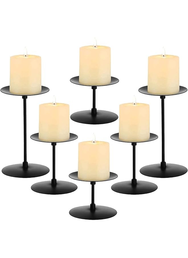 6 PCS Black Candle Holders,Minimalism Modern Iron Candle Sticks Holder Decor,Candle Stand for Wedding,Dinning,Party,Home Decorating,Anniversary