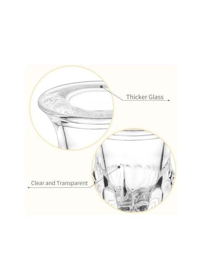 Glass Taper Candleholders - Clear Small Candlestick Holder Bulk, Set of 6 Clear Candleholders for Taper Candles Small Table, Glass Candlestick Holders, Thicker Glass Candle Sticks Set