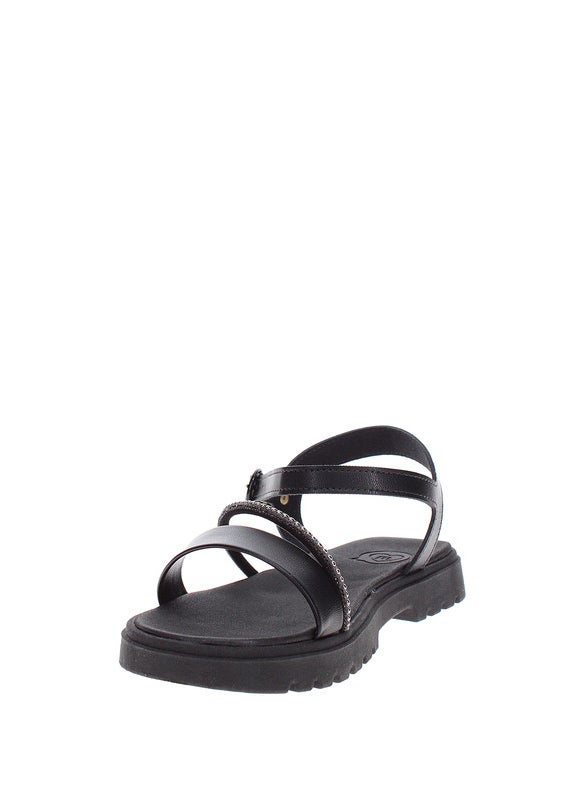 Molekinha Pre Teen Girls Sandals With Back Strap Black | Made In Brazil