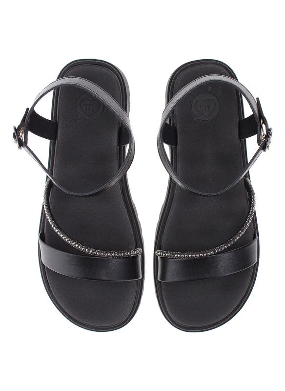 Molekinha Pre Teen Girls Sandals With Back Strap Black | Made In Brazil