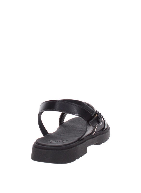 Molekinha Pre Teen Girls Sandals With Back Strap Black | Made In Brazil