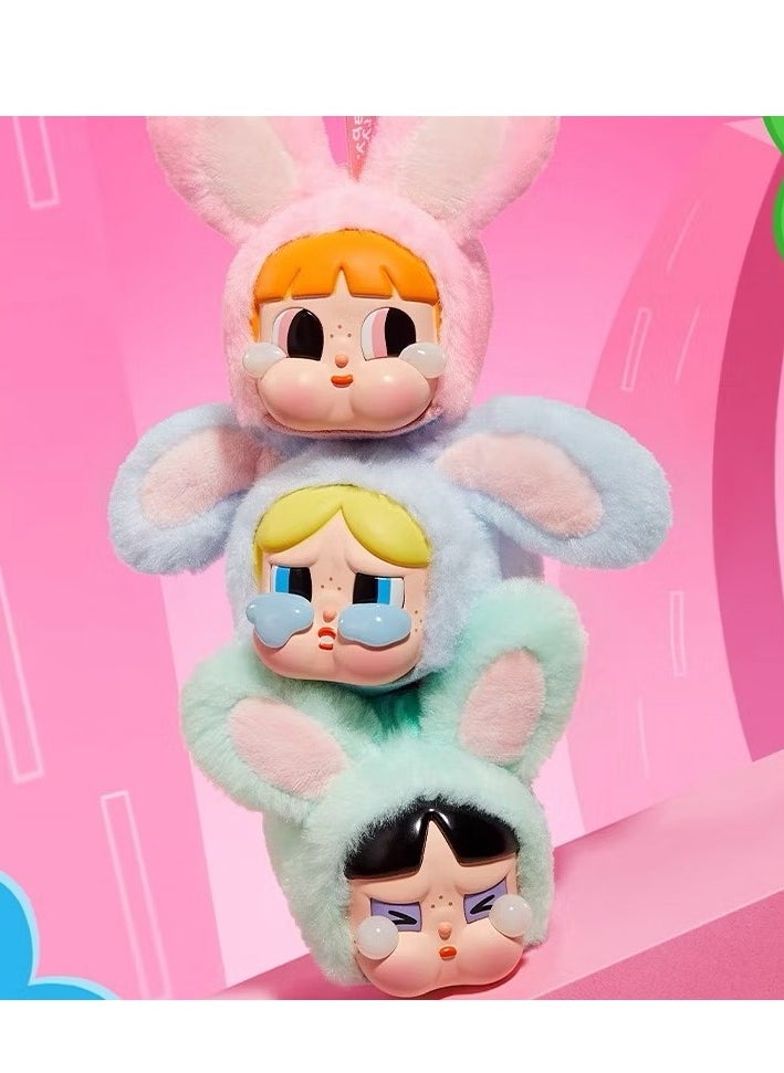 POP MART CRY BABY X Powerpuff Girl Series - Vinyl Face Plush HuaHua bunny blossom