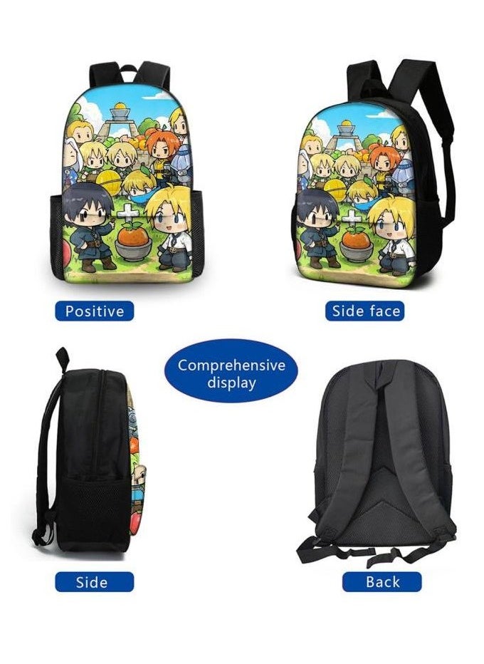 Three-piece set of cartoon characters (schoolbag, for students) - 1270