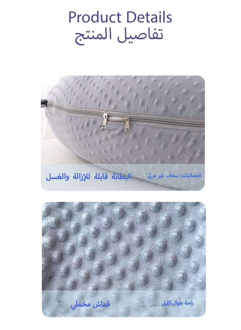 U-Shaped Cooling & Soft Full Body Pregnancy Pillow – Maternity Support with Removable Jersey Cotton Cove(Ergonomic Design)