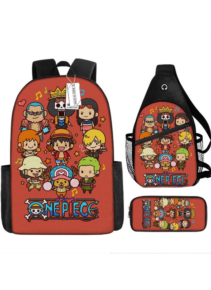 One Piece Backpack Primary And Secondary School Bags One Piece Backpack Cartoon School Bag Three-piece Set