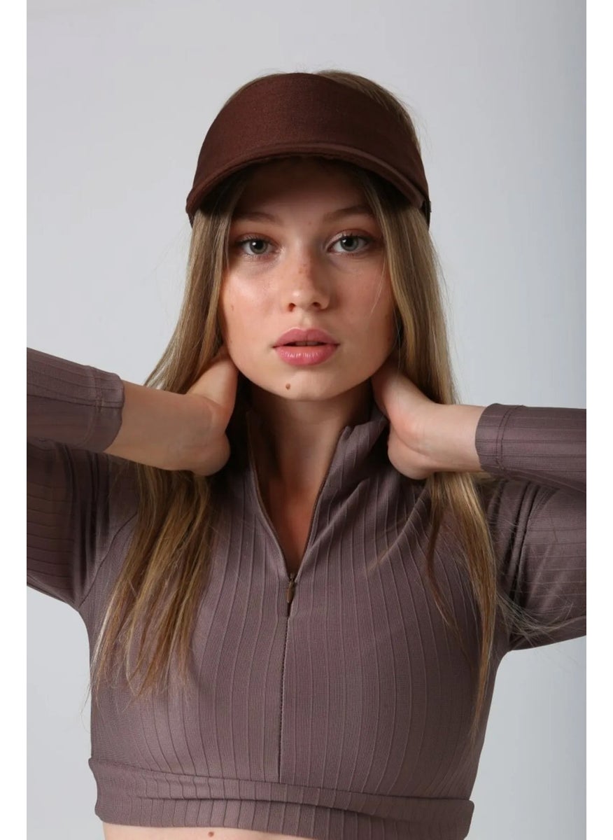 Remsa Swimsuit Adjustable Visor Tennis Golf Hat Sunscreen Visor RŞ-109 Brown