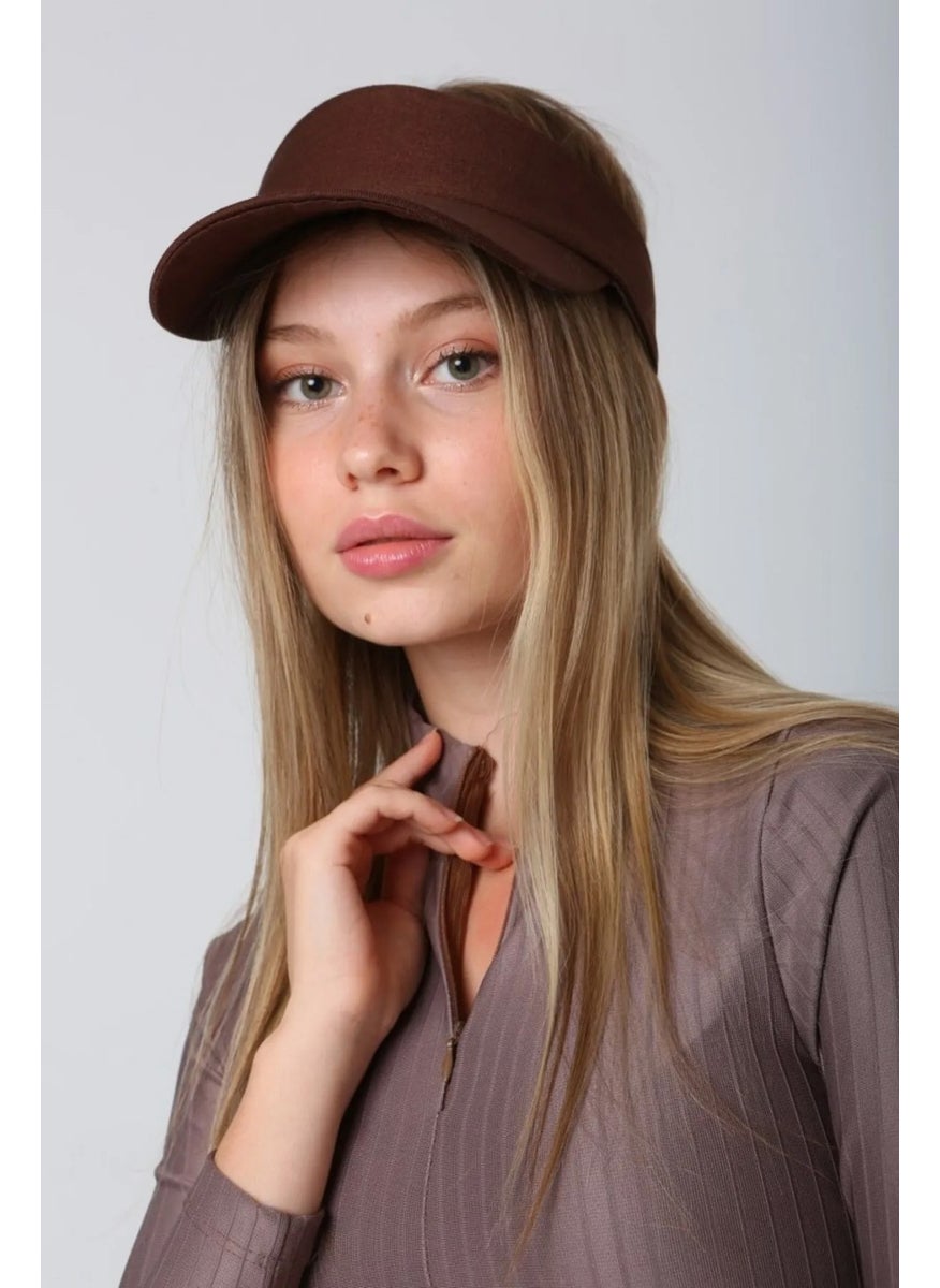 Remsa Swimsuit Adjustable Visor Tennis Golf Hat Sunscreen Visor RŞ-109 Brown