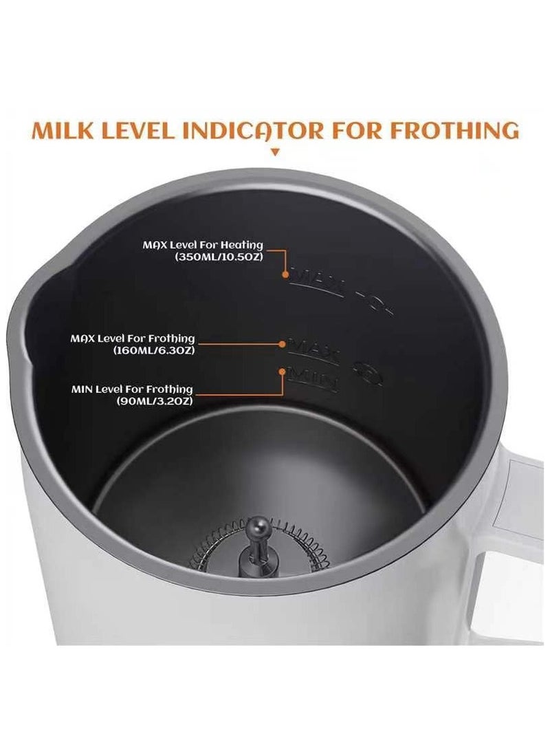 Baeskii Milk Frother 2024, Upgraded 4-in-1 Electric Milk Steamer, 10.5oz/300ml Automatic Hot and Cold Foam Maker and Milk Warmer for Latte, Cappuccinos, Macchiato, 400W… (White-2024)