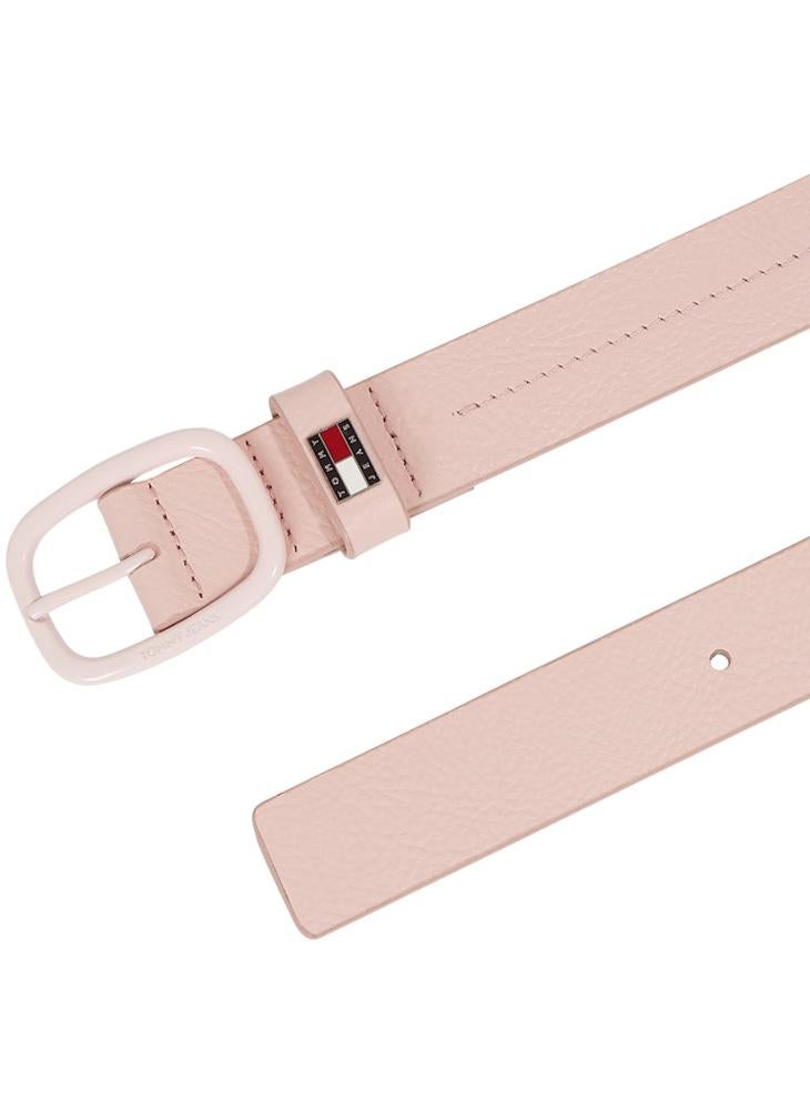 LEATHER BELT WITH OVAL BUCKLE
