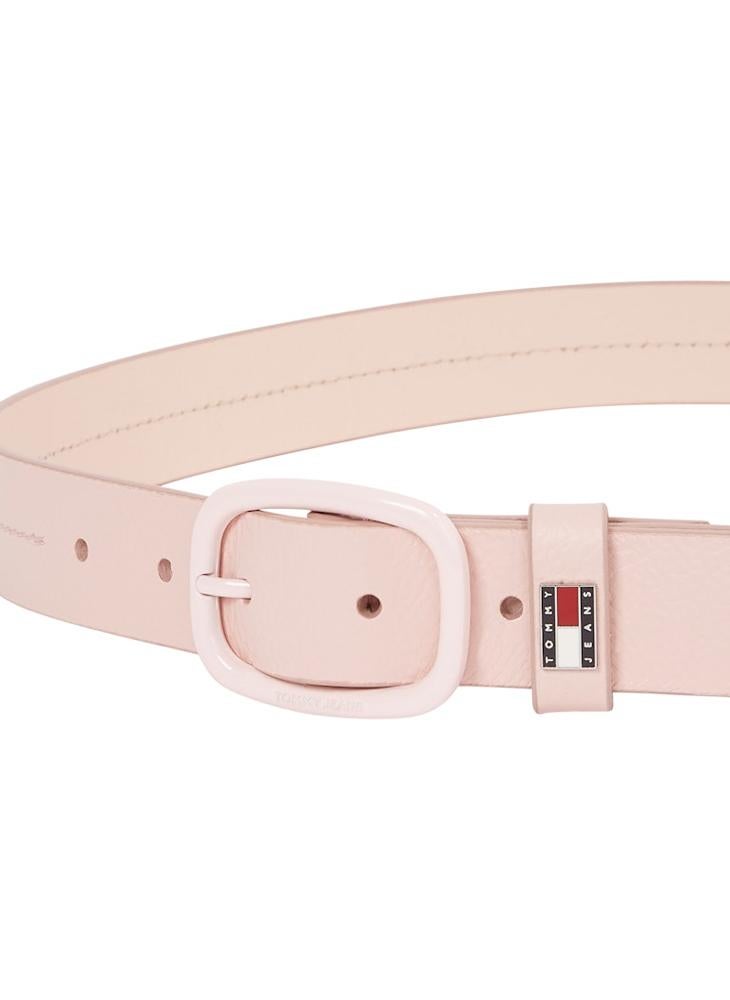 LEATHER BELT WITH OVAL BUCKLE