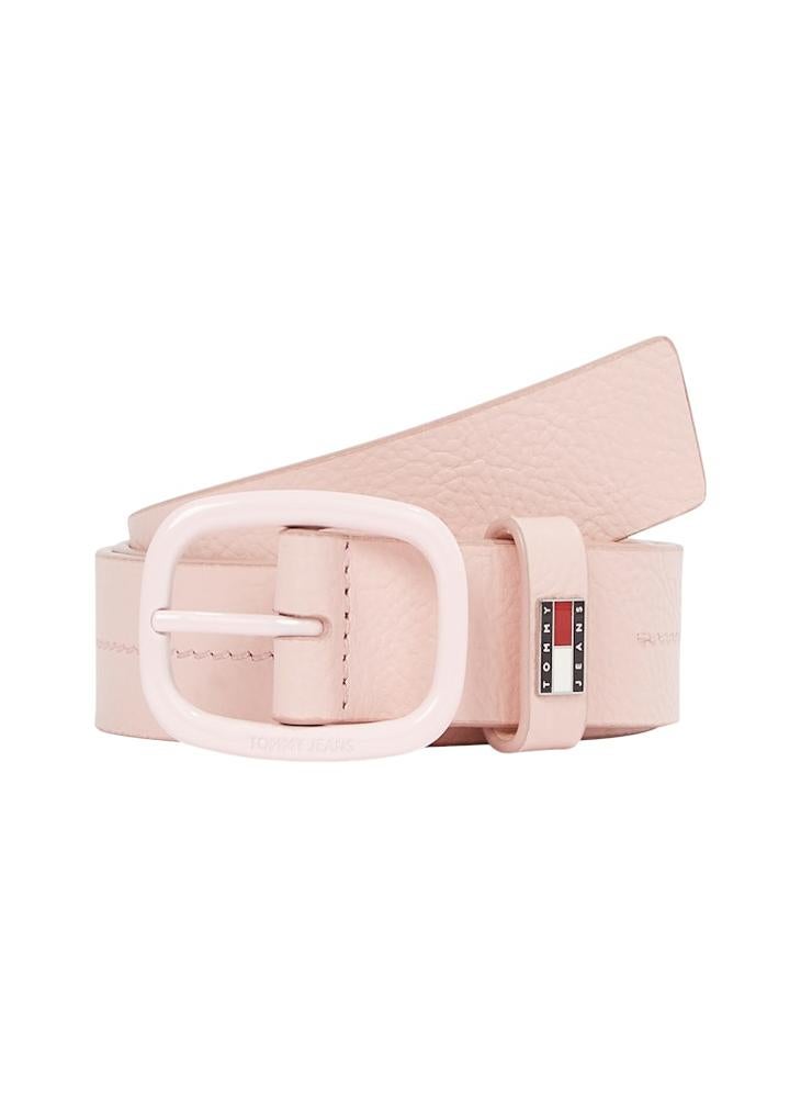 LEATHER BELT WITH OVAL BUCKLE