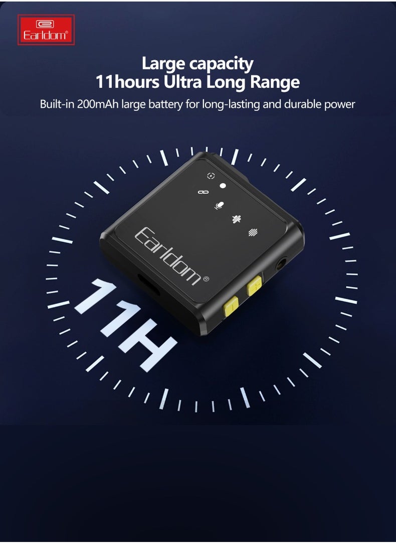 Wireless Lavalier Microphone Collar Clip – USB Type-C Plug – Bluetooth 5.2, Noise Reduction, Reverb, Plug & Play for Android Devices