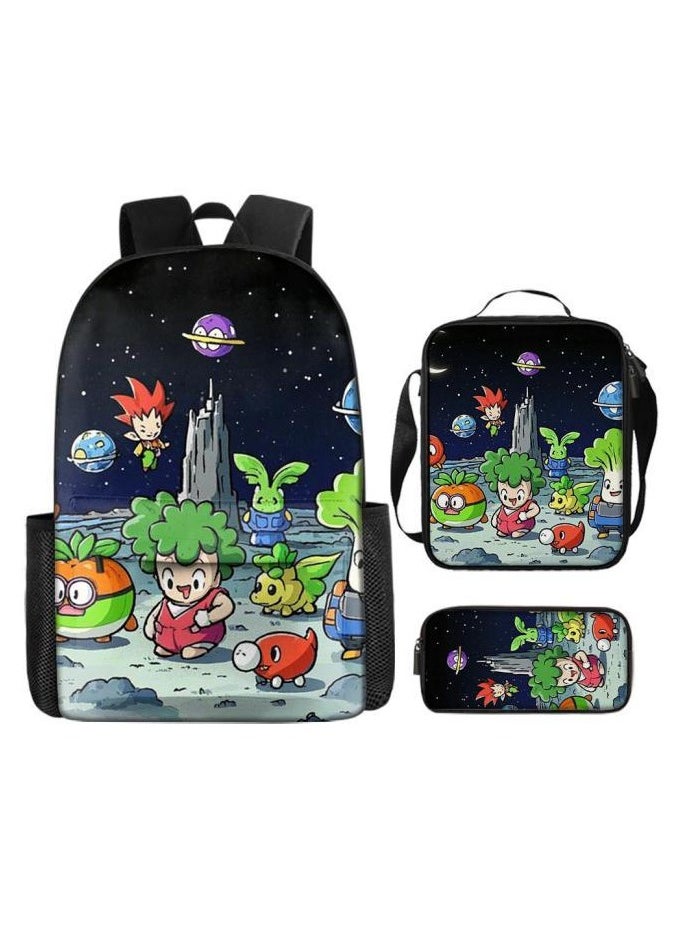 Three-piece set of cartoon characters (schoolbag, for students) - 1233
