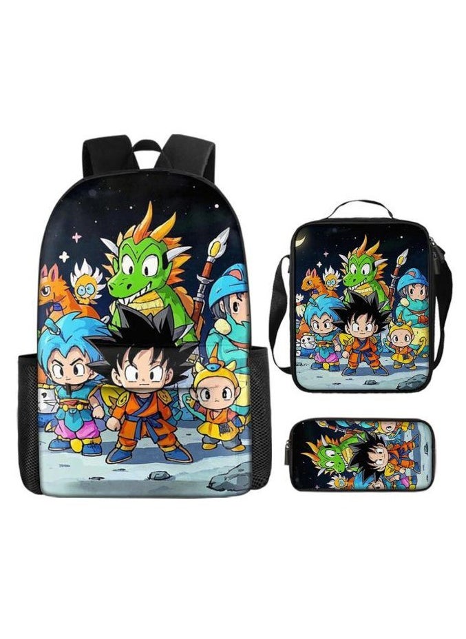 Three-piece set of cartoon characters (schoolbag, for students) - 1194