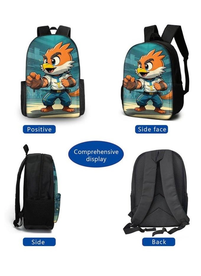 Three-piece set of cartoon characters (schoolbag, for students) - 1188