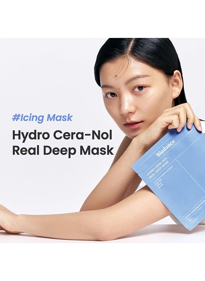 Hydro Cera-nol Real Deep Mask, Overnight Hydrogel Mask, Soothing, Moisturizing, Nourishing, 1.19oz(34g) x 4ea