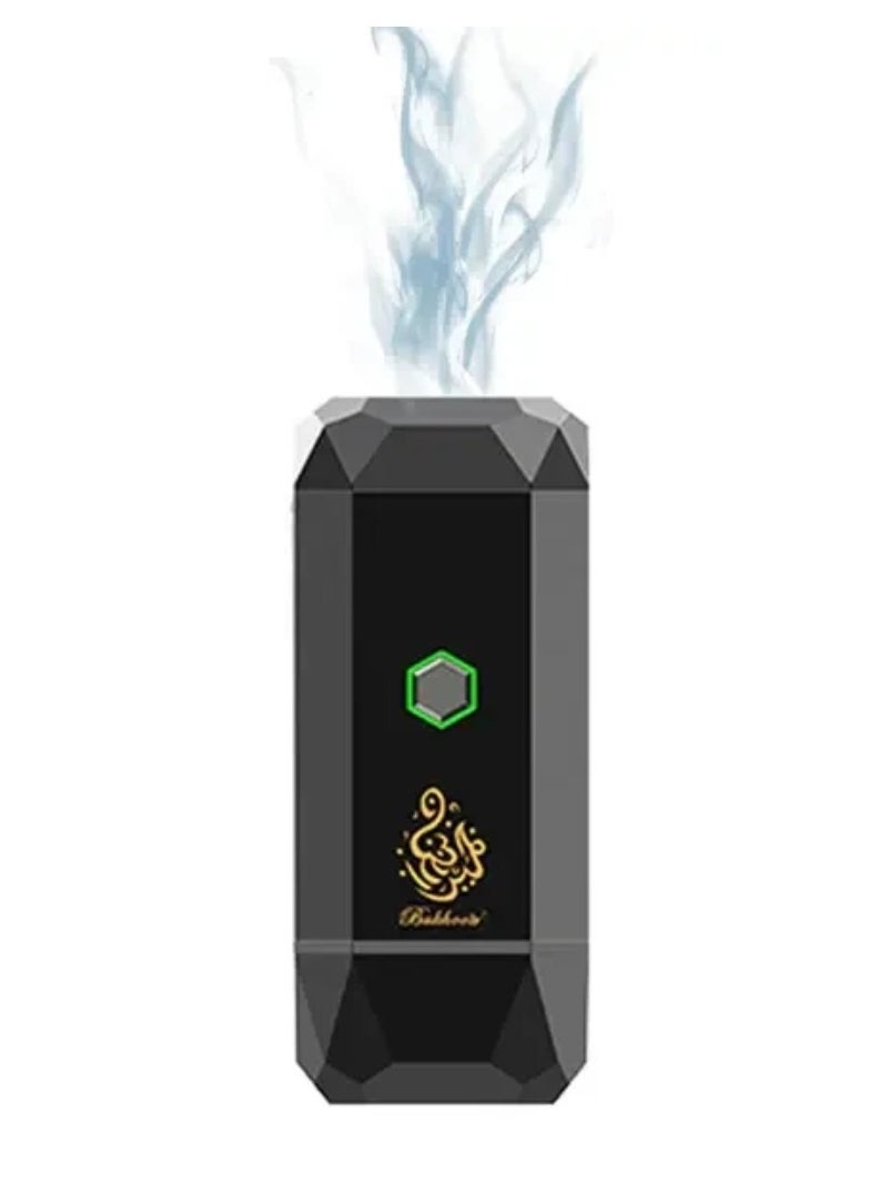 Large B15 Portable Bukhoor Incense Burner – Rechargeable Electric Bakhoor Diffuser with USB Type-C Charging – Elegant & Compact Oud Burner for Home, Office, Car & Travel – Smokeless Heat Element for Safe Aromatherapy – Black