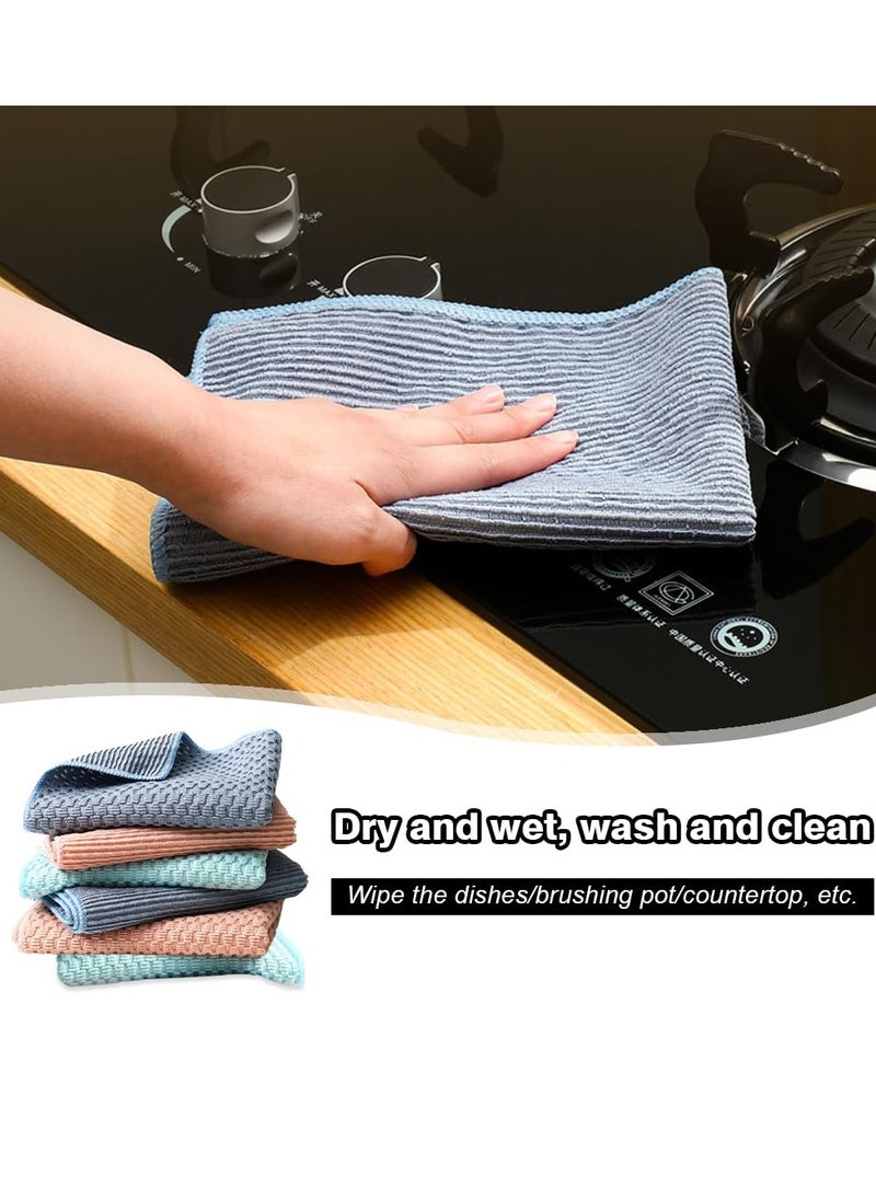 Microfibre Cloth Pack of 6, Reusable Kitchen Cleaning Towels, Multifunctional Dish Cloths, Absorbent, Lint-Free, Streak-Free, Wash Cloth for Car, Hygienic, Versatile, Durable & Washable
