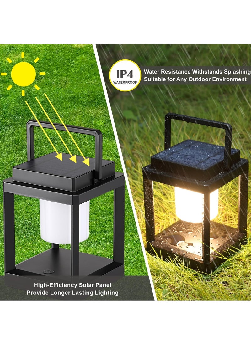 Outdoor Camping Lamp, LED Portable Rechargeable Solar Lamp Waterproof & Touch Control Outdoor Lamps Cordless Lights, Outdoor Table Lamp