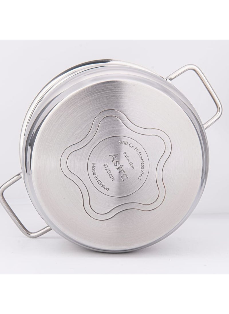 ASTRA Premium 6.8L Low Casserole Pot – 28x11 cm | High-Quality Turkish Cookware for Roasting, Braising & Even Cooking | Induction & Dishwasher Safe