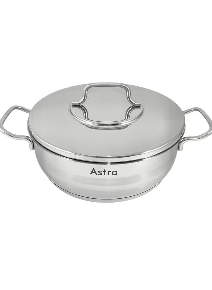 ASTRA Premium 6.8L Low Casserole Pot – 28x11 cm | High-Quality Turkish Cookware for Roasting, Braising & Even Cooking | Induction & Dishwasher Safe