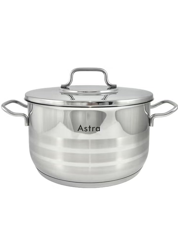 ASTRA Premium 6.8L Low Casserole Pot – 28x11 cm | High-Quality Turkish Cookware for Roasting, Braising & Even Cooking | Induction & Dishwasher Safe