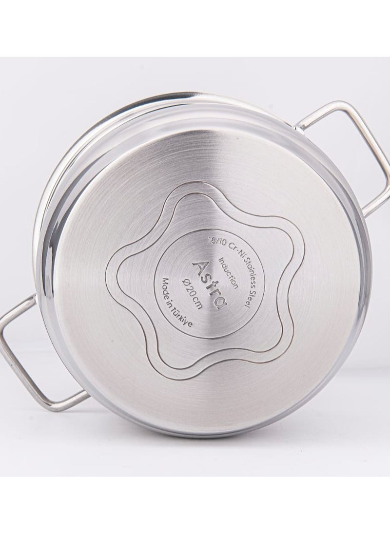 ASTRA Premium 6.8L Low Casserole Pot – 28x11 cm | High-Quality Turkish Cookware for Roasting, Braising & Even Cooking | Induction & Dishwasher Safe