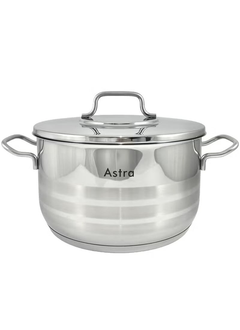 ASTRA Premium 8.4L Stainless Steel Casserole Pot – 26×16 cm | Family-Sized Roasting & Casseroles, Oven & All-Stovetop Safe, Dishwasher Safe | Made in Turkey