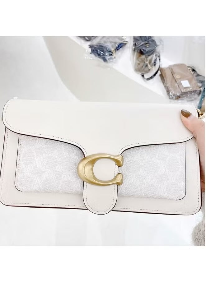 TABBY SHOULDER BAG & CROSSBODY BAG 26 IN SIGNATURE CANVAS-White/Light Grey