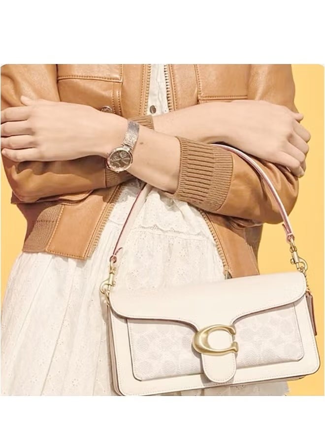 TABBY SHOULDER BAG & CROSSBODY BAG 26 IN SIGNATURE CANVAS-White/Light Grey