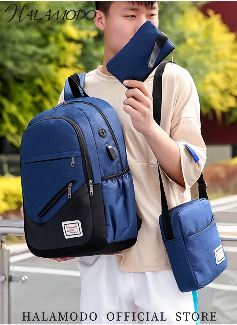 3PCS Backpack Travel Carry on Backpack Water Resistant College School Bag College High School Backpack Computer Bag as Great Gifts for Men Women