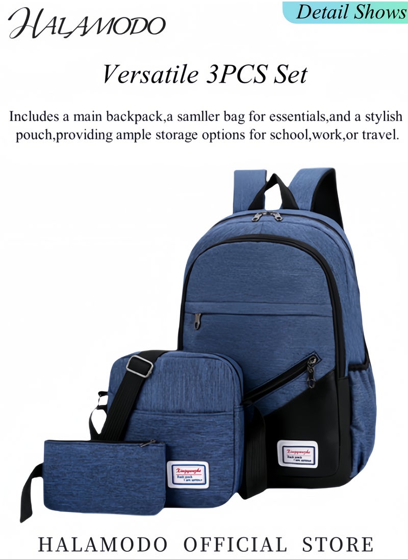 3PCS Backpack Travel Carry on Backpack Water Resistant College School Bag College High School Backpack Computer Bag as Great Gifts for Men Women