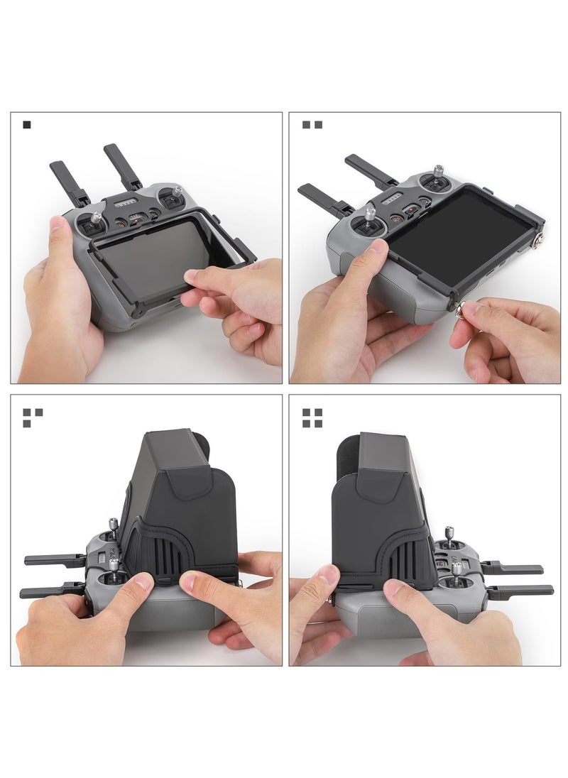Foldable Anti-Glare Sun Hood for DJI Mini 4 Pro and Air 3 RC 2 Remote Controller, Protective Cover for Drone Accessories