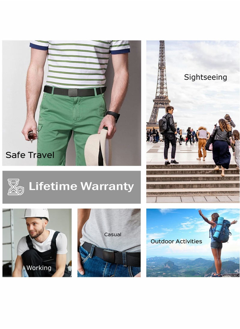 Money Belt for Men, Travel Security Belt with Hidden Money Compartment Pocket