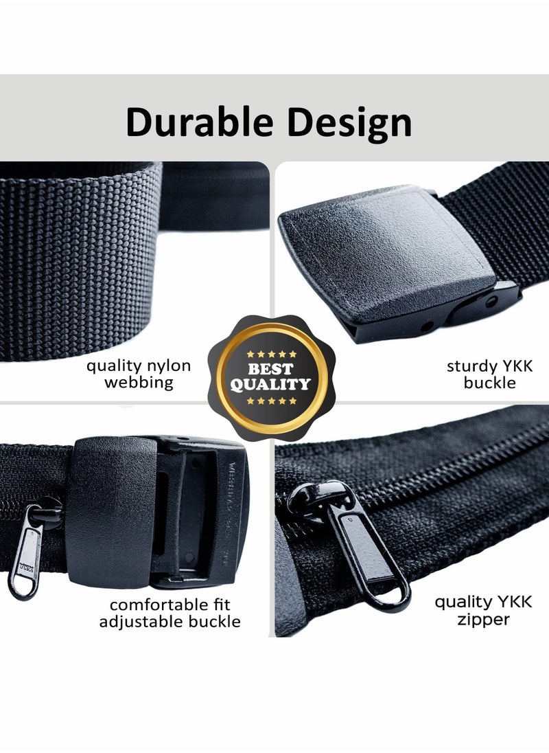 Money Belt for Men, Travel Security Belt with Hidden Money Compartment Pocket
