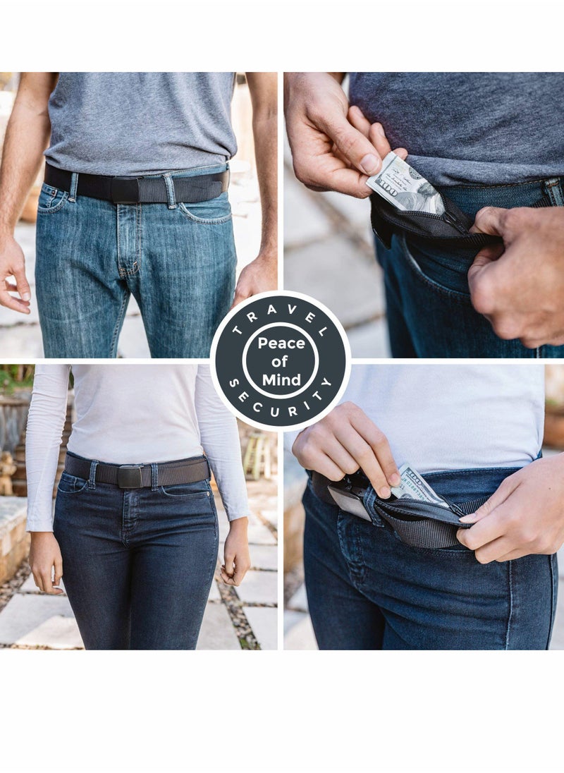 Money Belt for Men, Travel Security Belt with Hidden Money Compartment Pocket